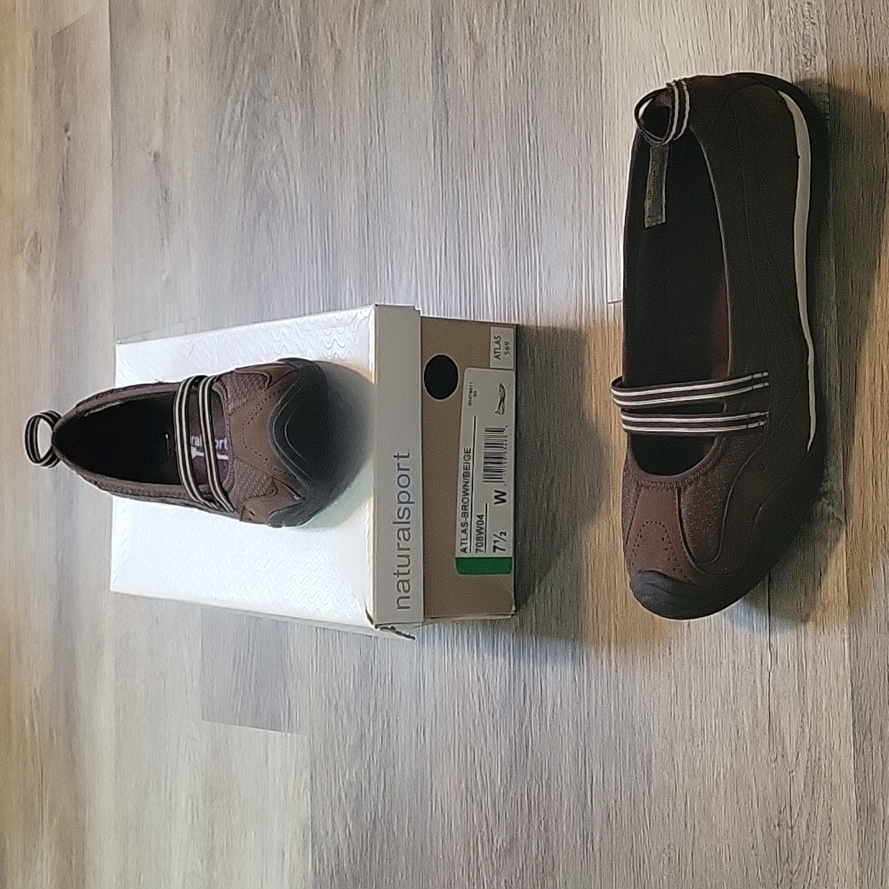 NaturalSport brown beige slipin Dr scholls inner sole 7 1/2 wide